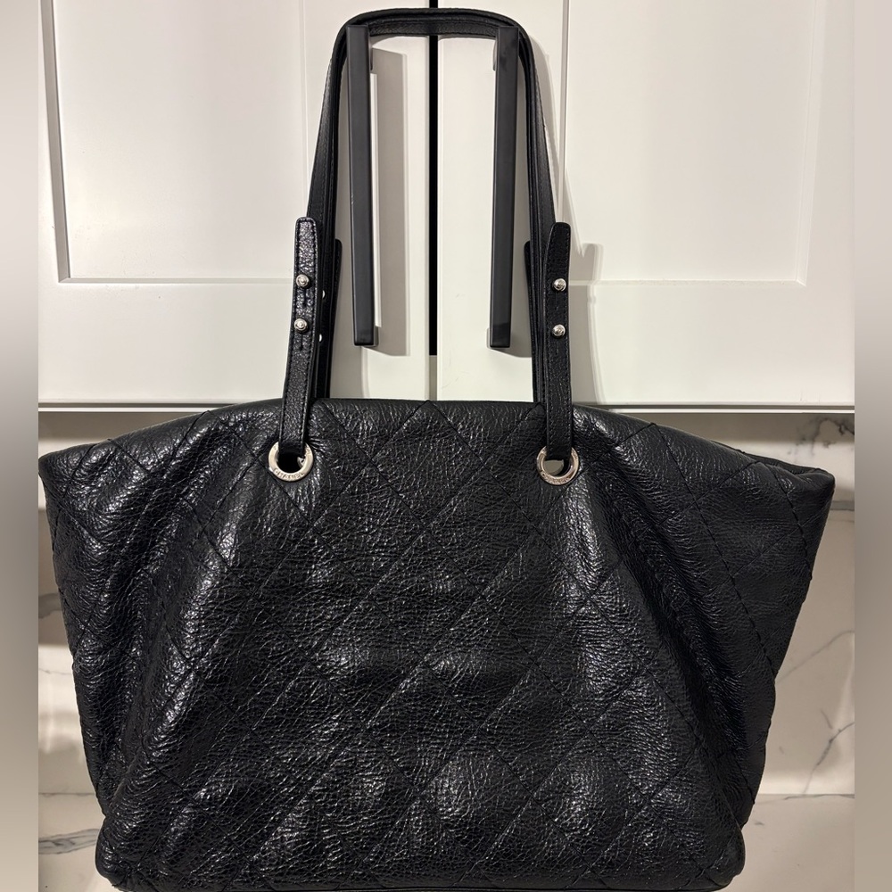 Chanel Authentic Glazed Calfskin On The Road Crumpled Leather Tote - Picture 3 of 14
